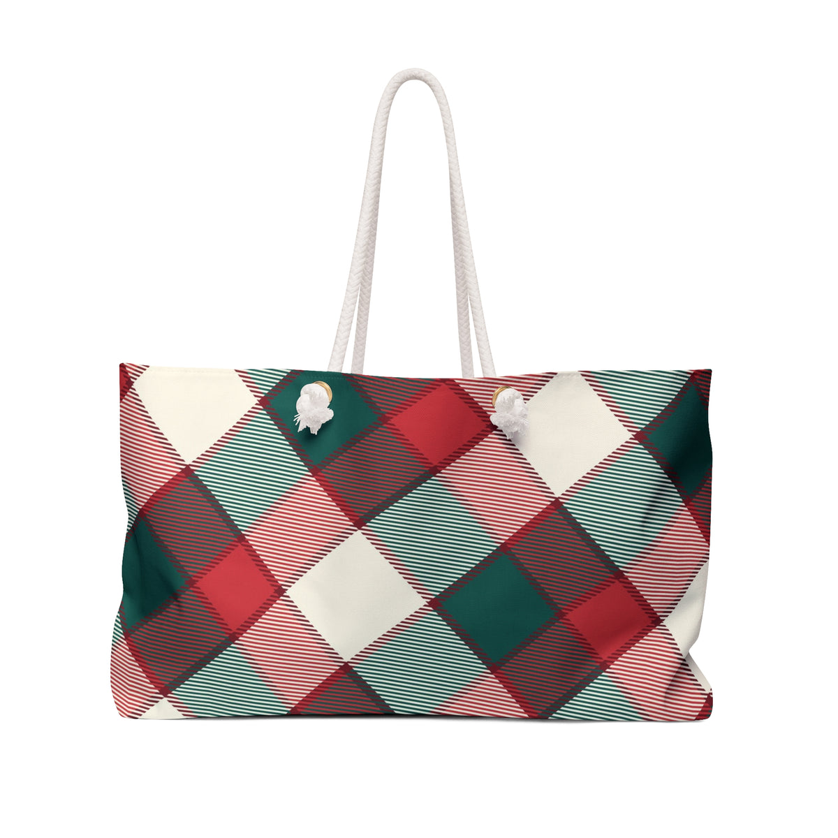 Holiday Season Flat Christmas Plaid Pattern (AOP) Weekender Bag