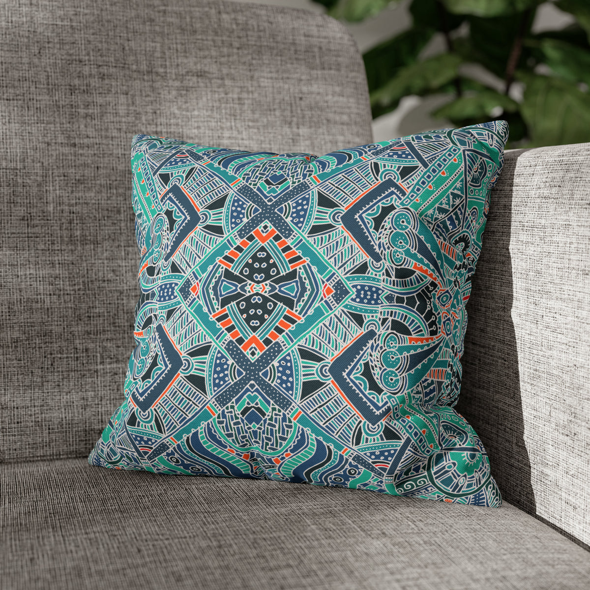 Aztec Pattern Cushion - Spun Polyester Square Pillow Case