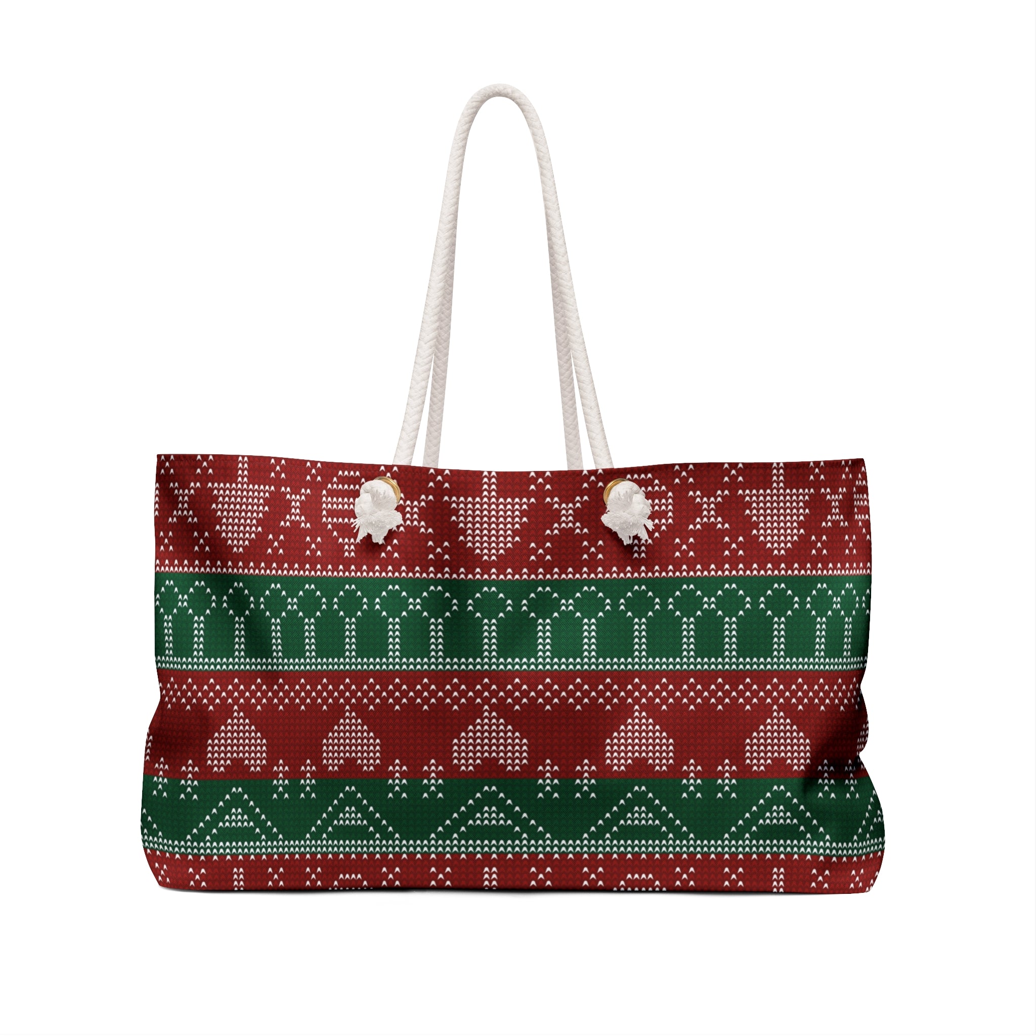 Holiday Season Knitted Christmas Pattern (AOP) Weekender Bag