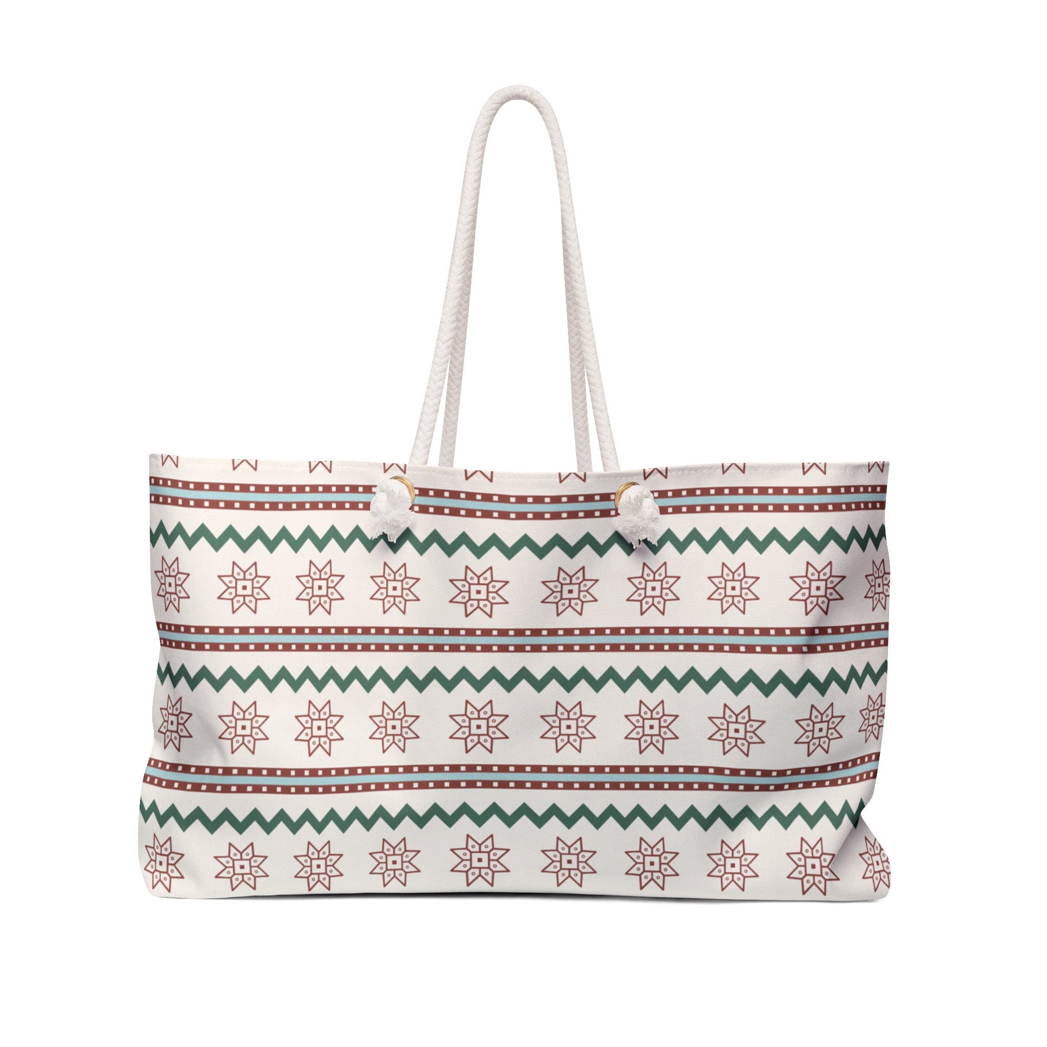 Holiday Season Geometric Christmas Art Pattern (AOP) Weekender Bag