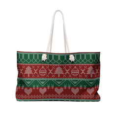 Holiday Season Knitted Christmas Pattern (AOP) Weekender Bag