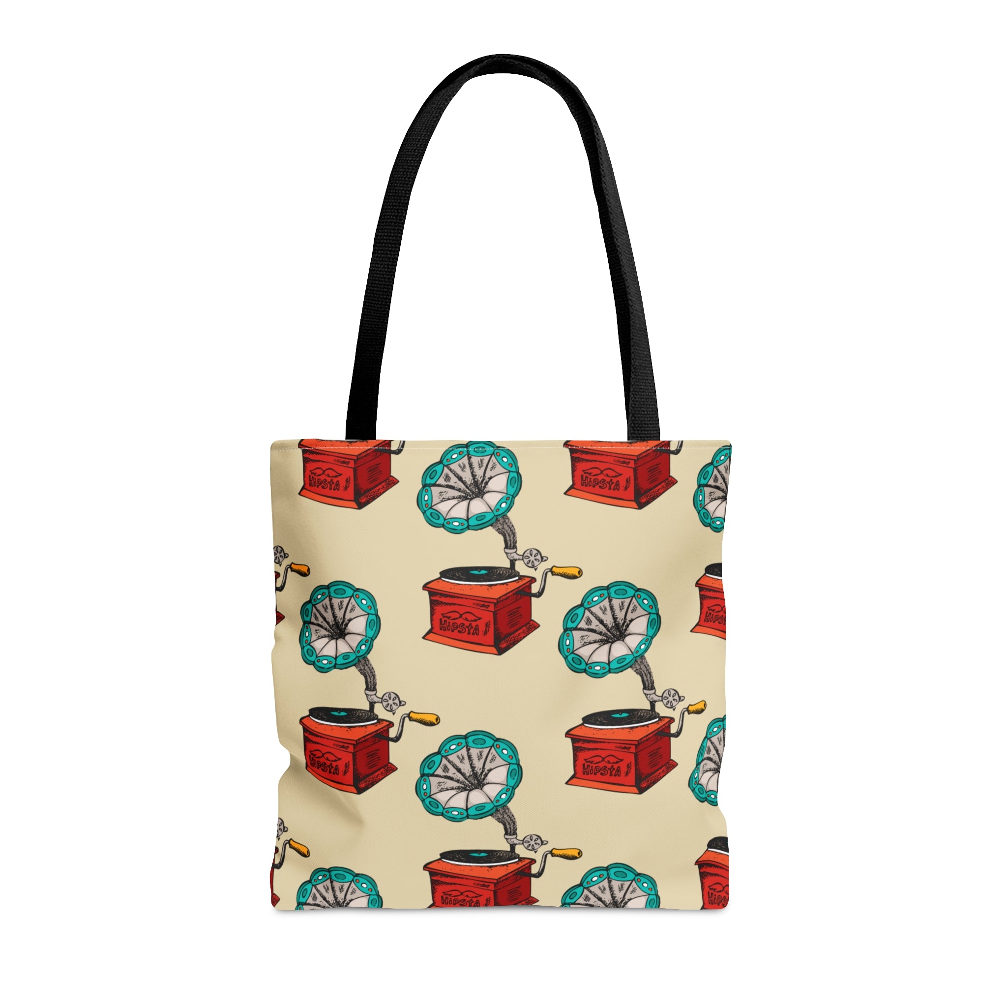 Retro Gramophone Pattern (AOP)Tote Bag