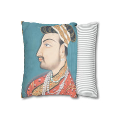 Vintage Mughal Print Cushion - Faux Suede Square Pillow Case