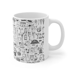 Hand-Drawn Food Elements (Printed) Mug - 11 OZ