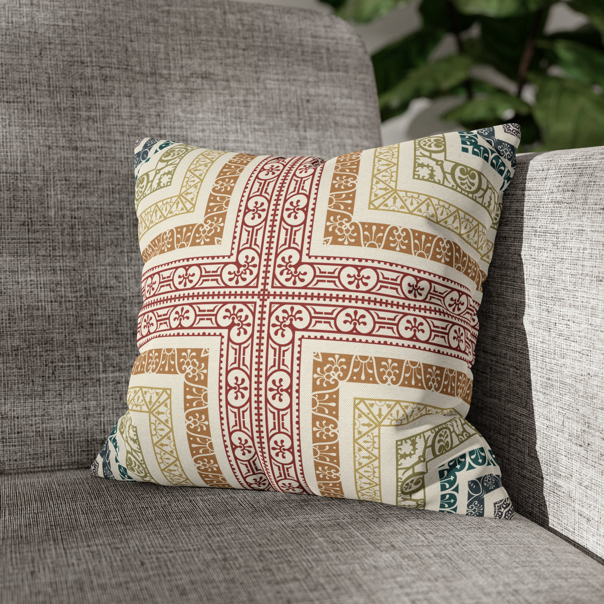 Aztec Pattern Cushion - Spun Polyester Square Pillow Case