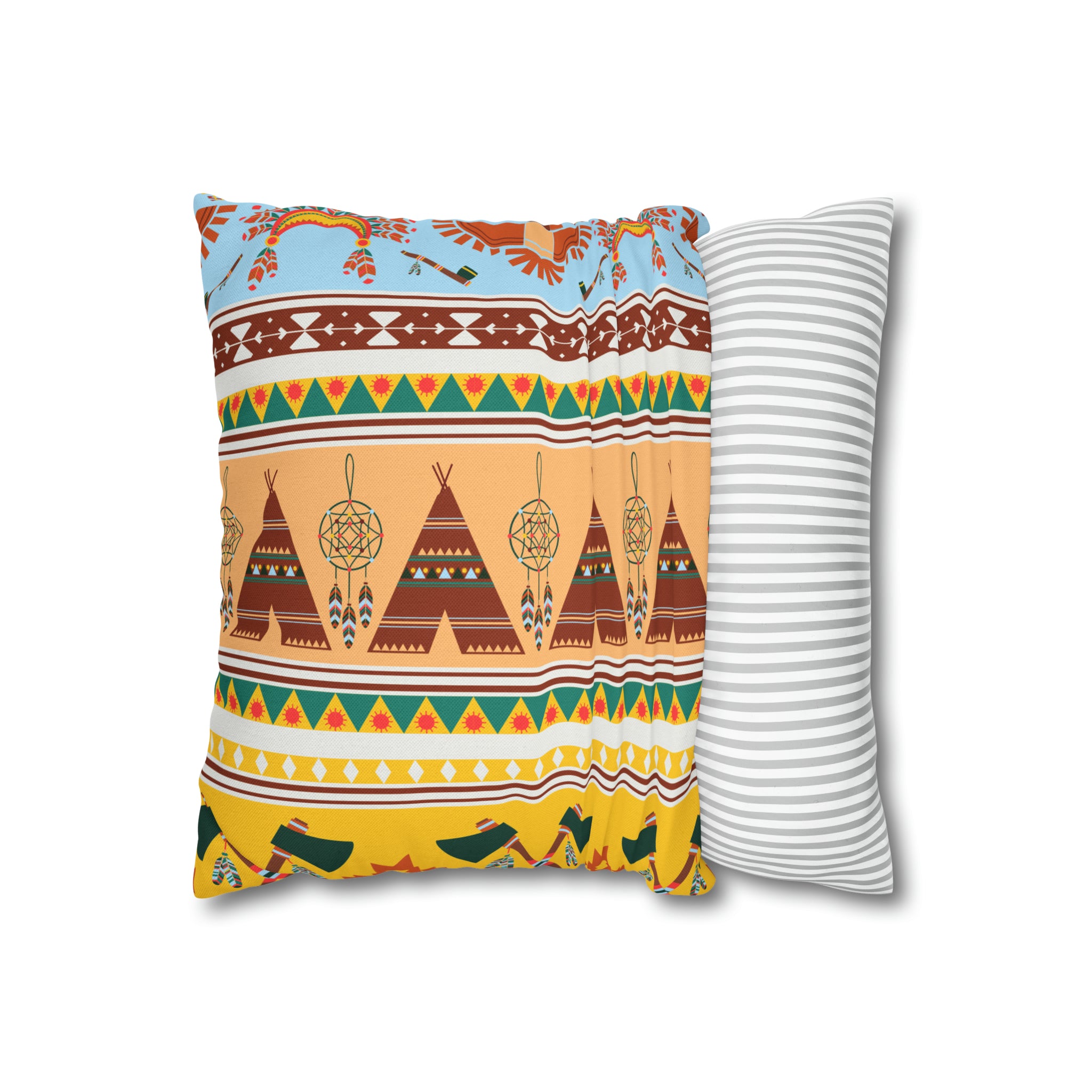 Aztec Pattern Cushion - Spun Polyester Square Pillow Case