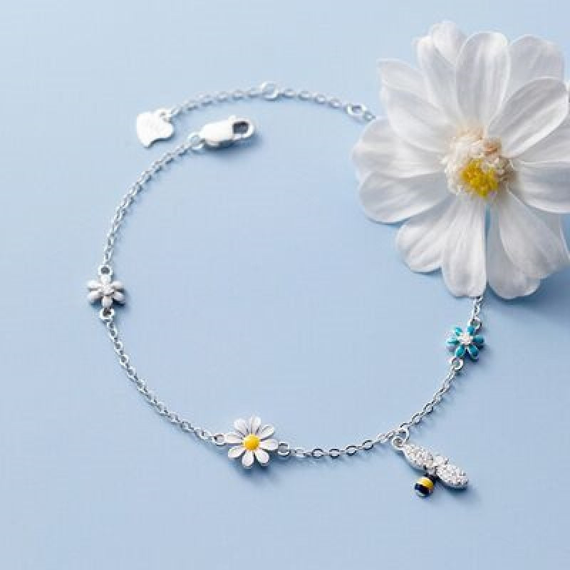 Studded Butterfly Bracelet - Sterling Silver