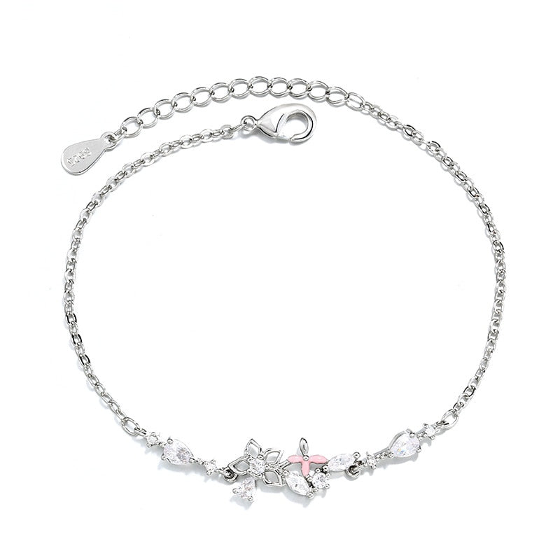 Studded Butterfly Bracelet - Sterling Silver