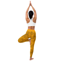 Retro Swirls Pattern Yoga Leggings