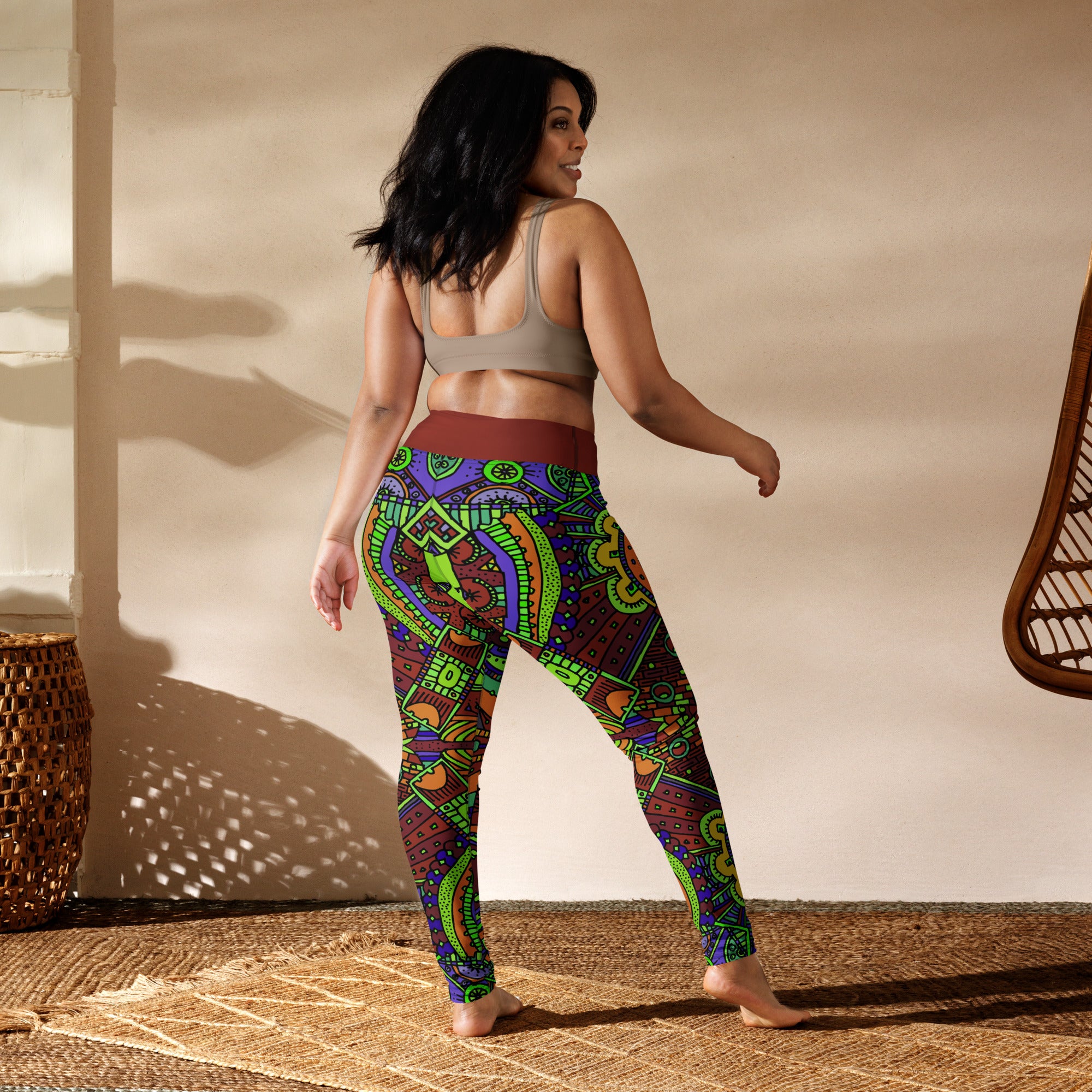 Bohemian Retro Pattern Yoga Leggings