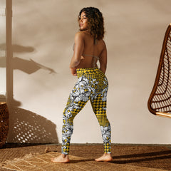 Retro Floral Pattern Yoga Leggings