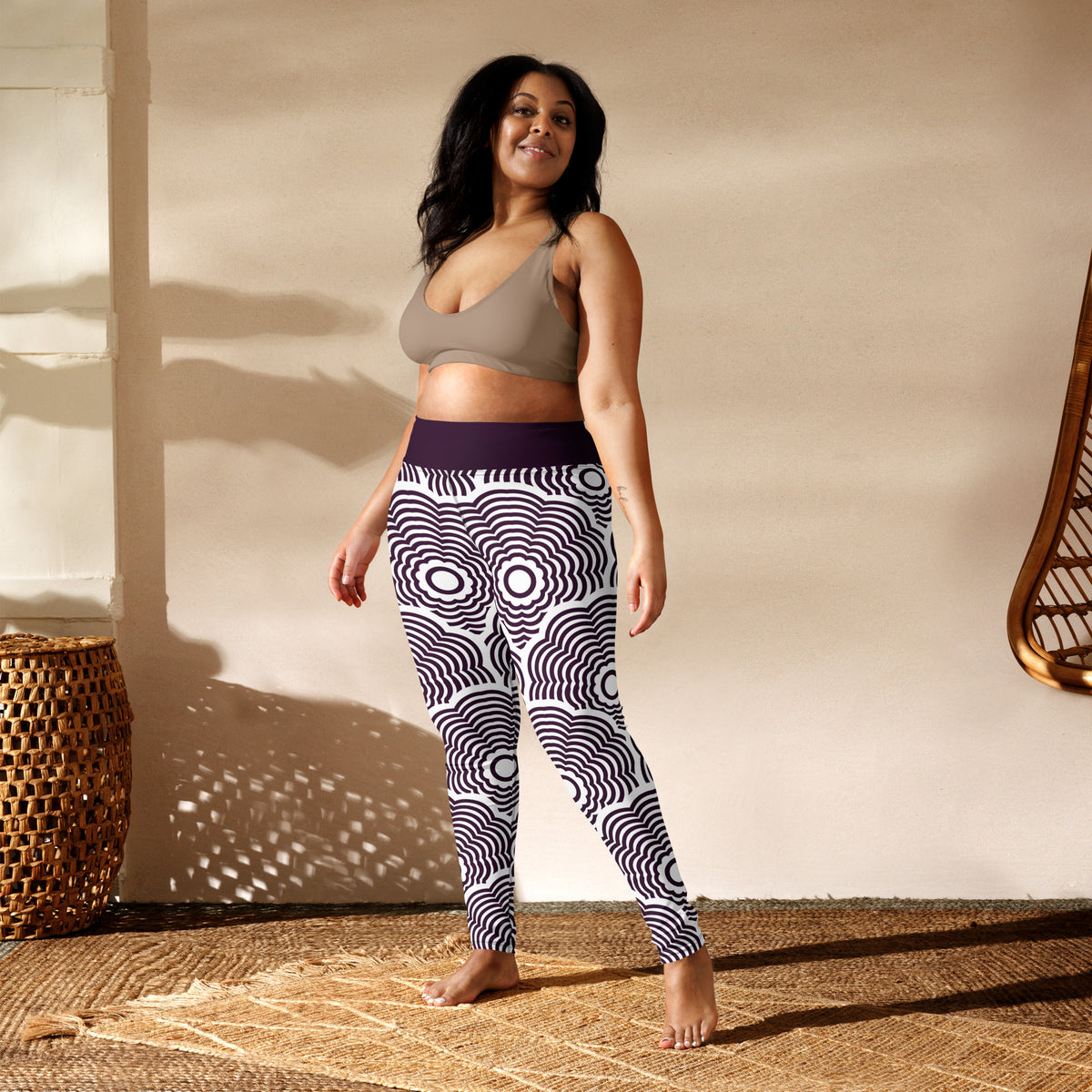 Abstract Floral Pattern Yoga Leggings