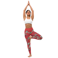 Retro Floral Pattern Yoga Leggings