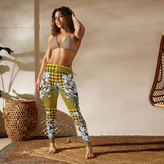 Retro Floral Pattern Yoga Leggings
