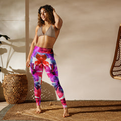 Retro Floral Pattern Yoga Leggings