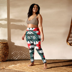 Tropical Floral Print Yoga Leggings