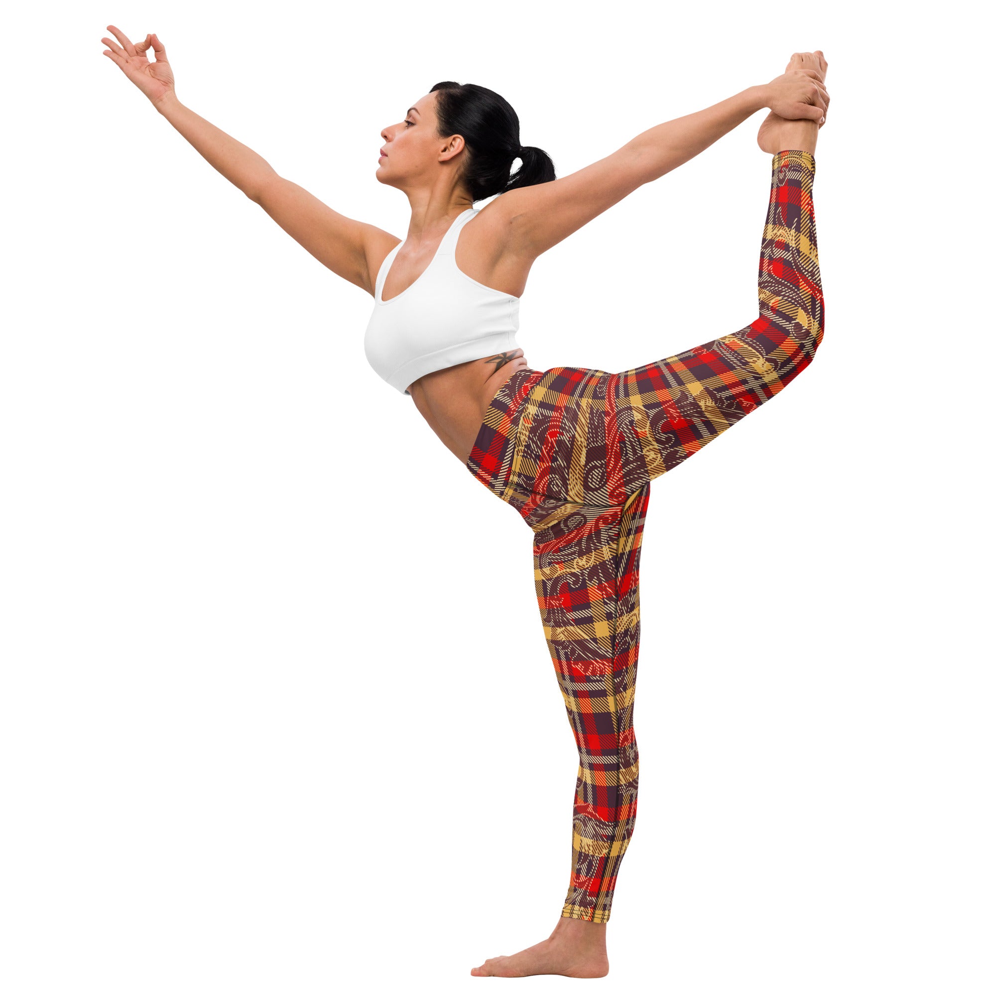 Retro Checkered Pattern Yoga Leggings