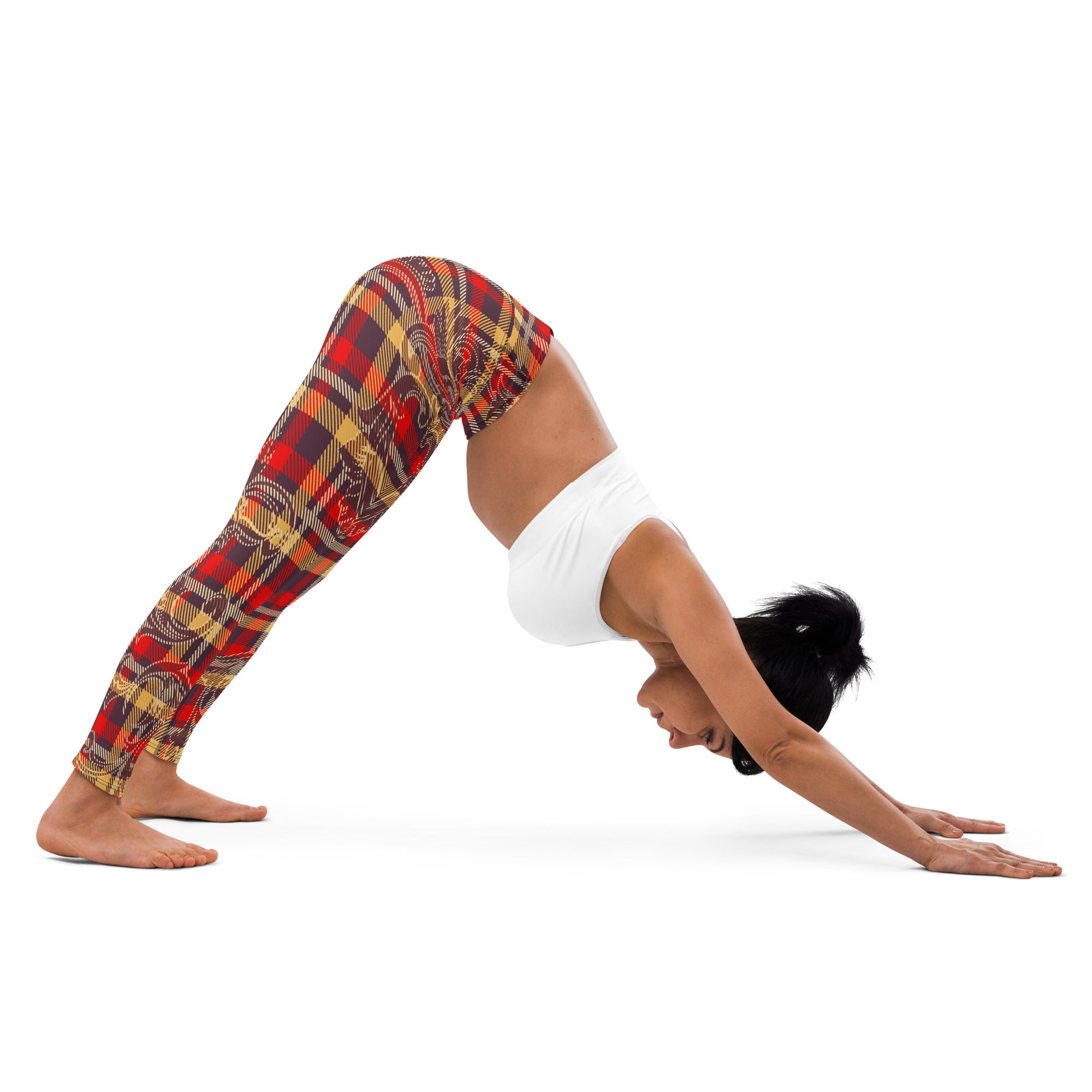 Retro Checkered Pattern Yoga Leggings