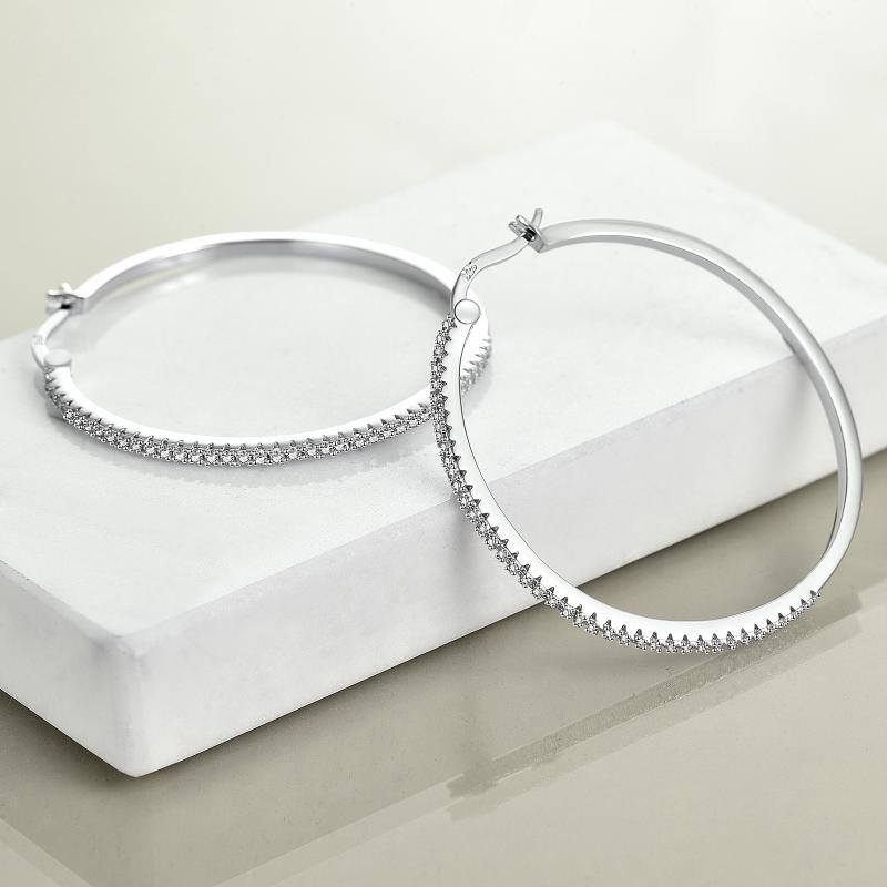 40mm HOOP EARRINGS - SILVER