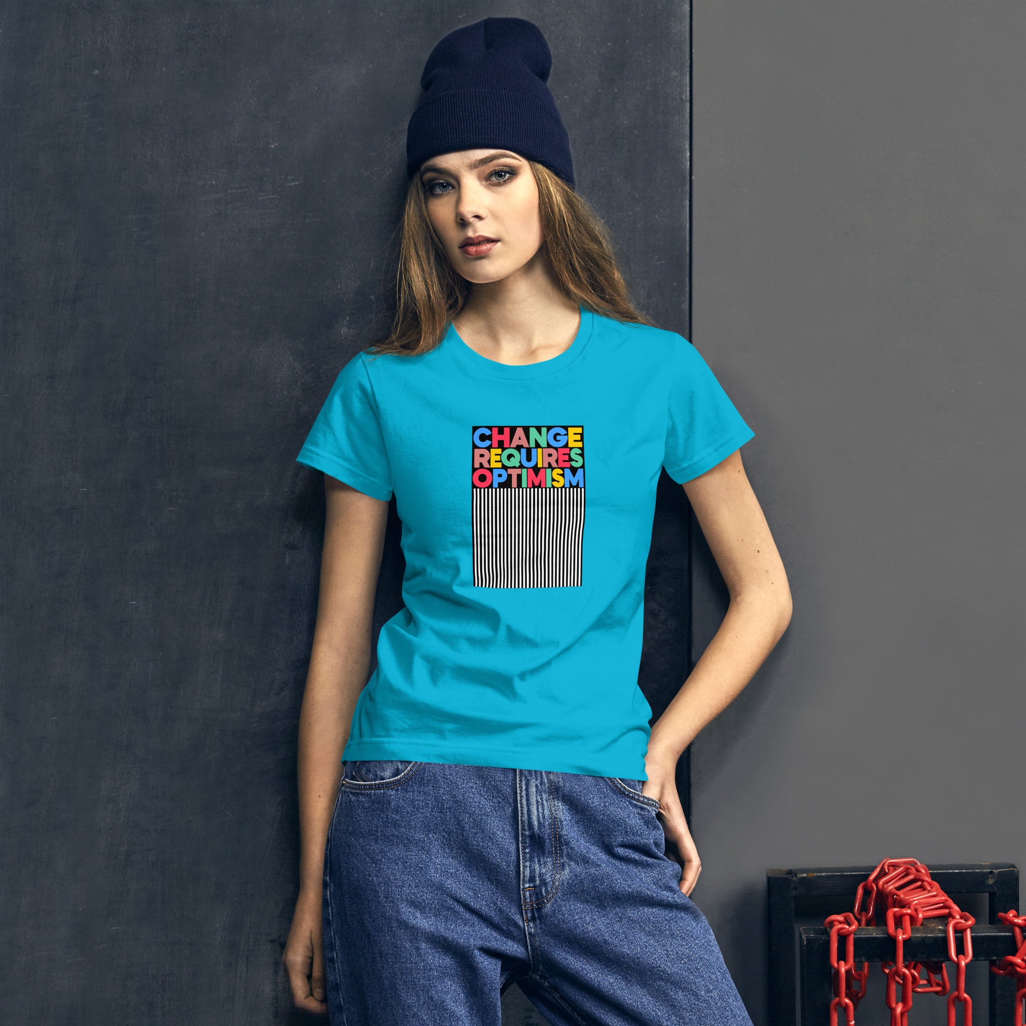 Women's Basic Tee - Change Requires Optimism!