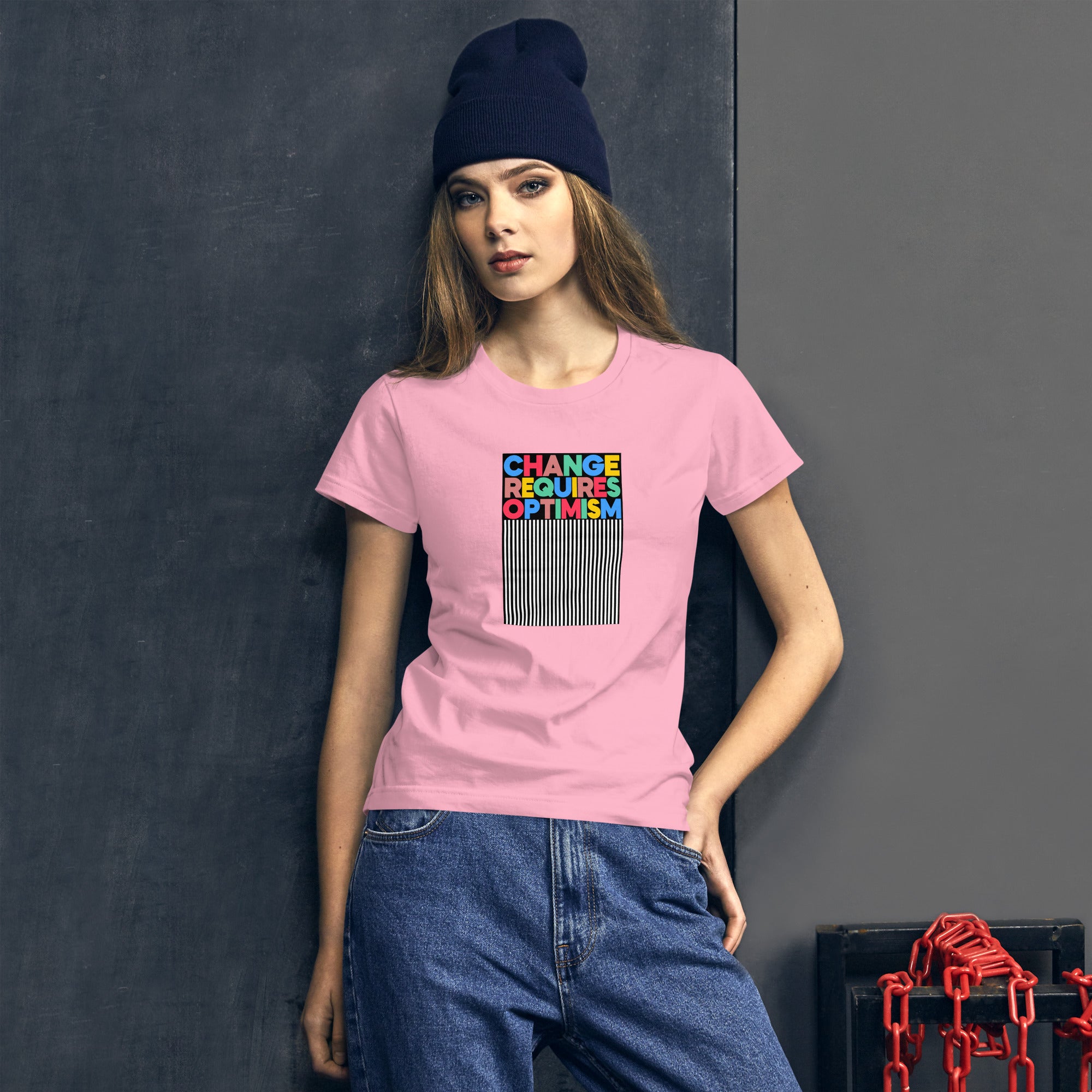 Women's Basic Tee - Change Requires Optimism!