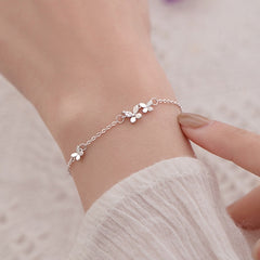 Studded Butterfly Bracelet - Sterling Silver